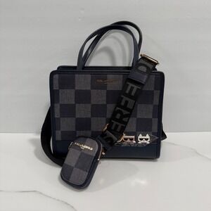Karl Lagerfeld MAYBELLE Karl+Cat Double Top Handle Satchel Crossbody Bag NEW